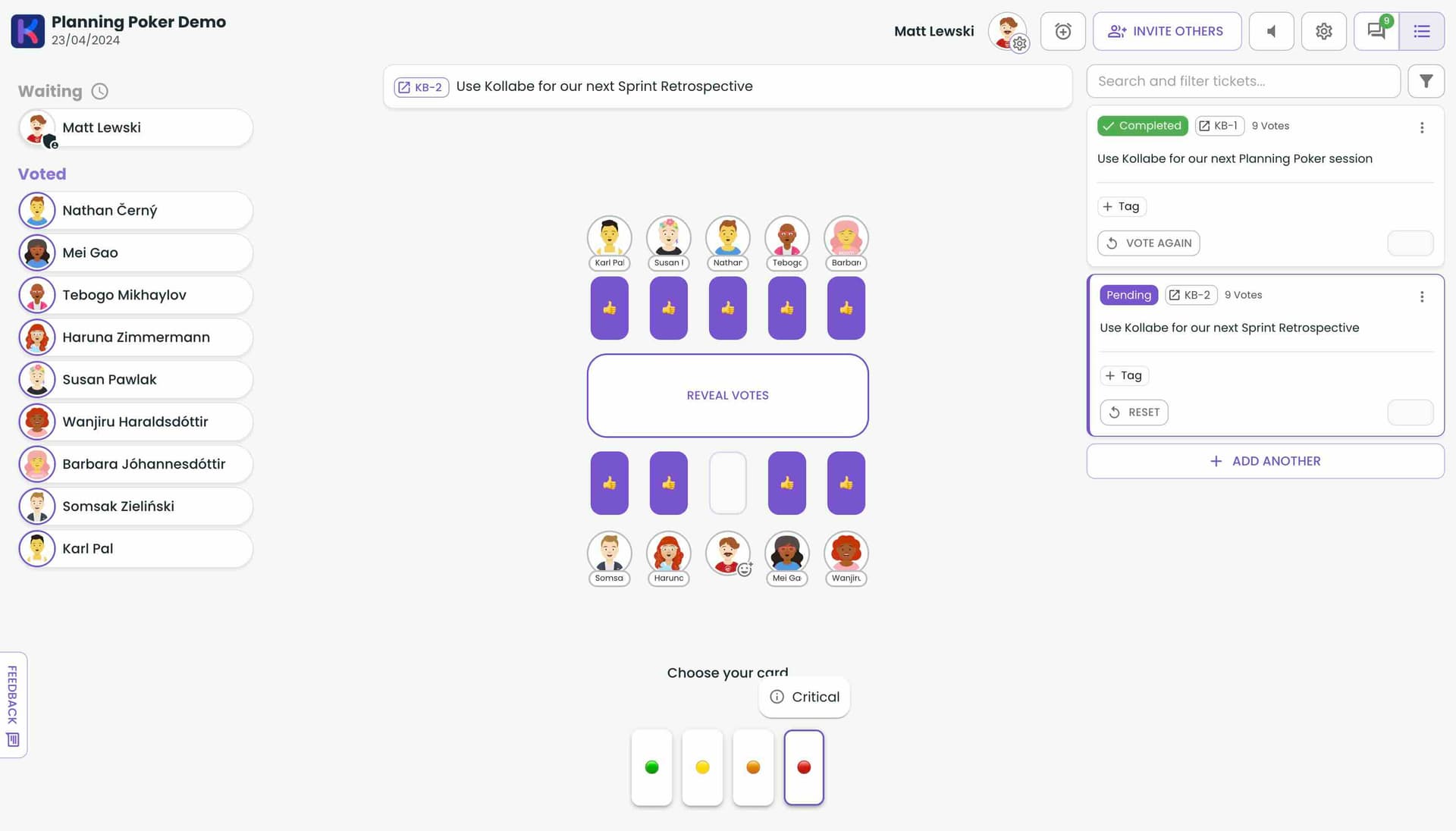 Priority Poker on Kollabe