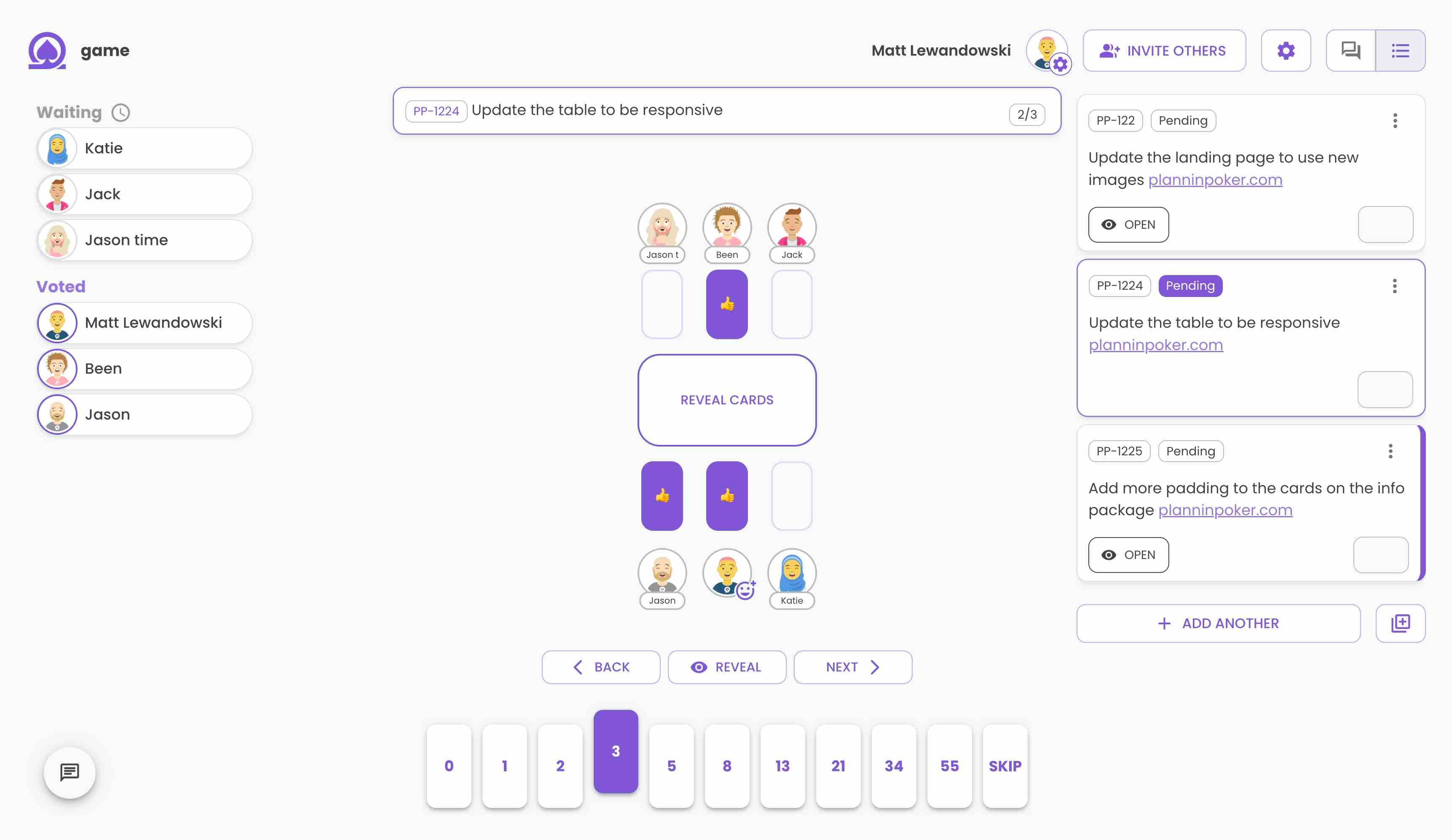 Planning Poker with asynchronous voting. Asynchronous planning poker. The user can navigate between tickets, vote, and leave comments.