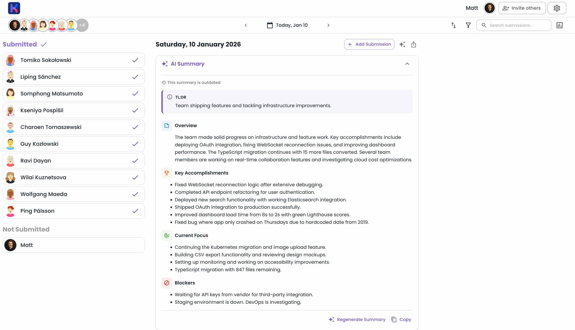 AI Standup Summary in Kollabe