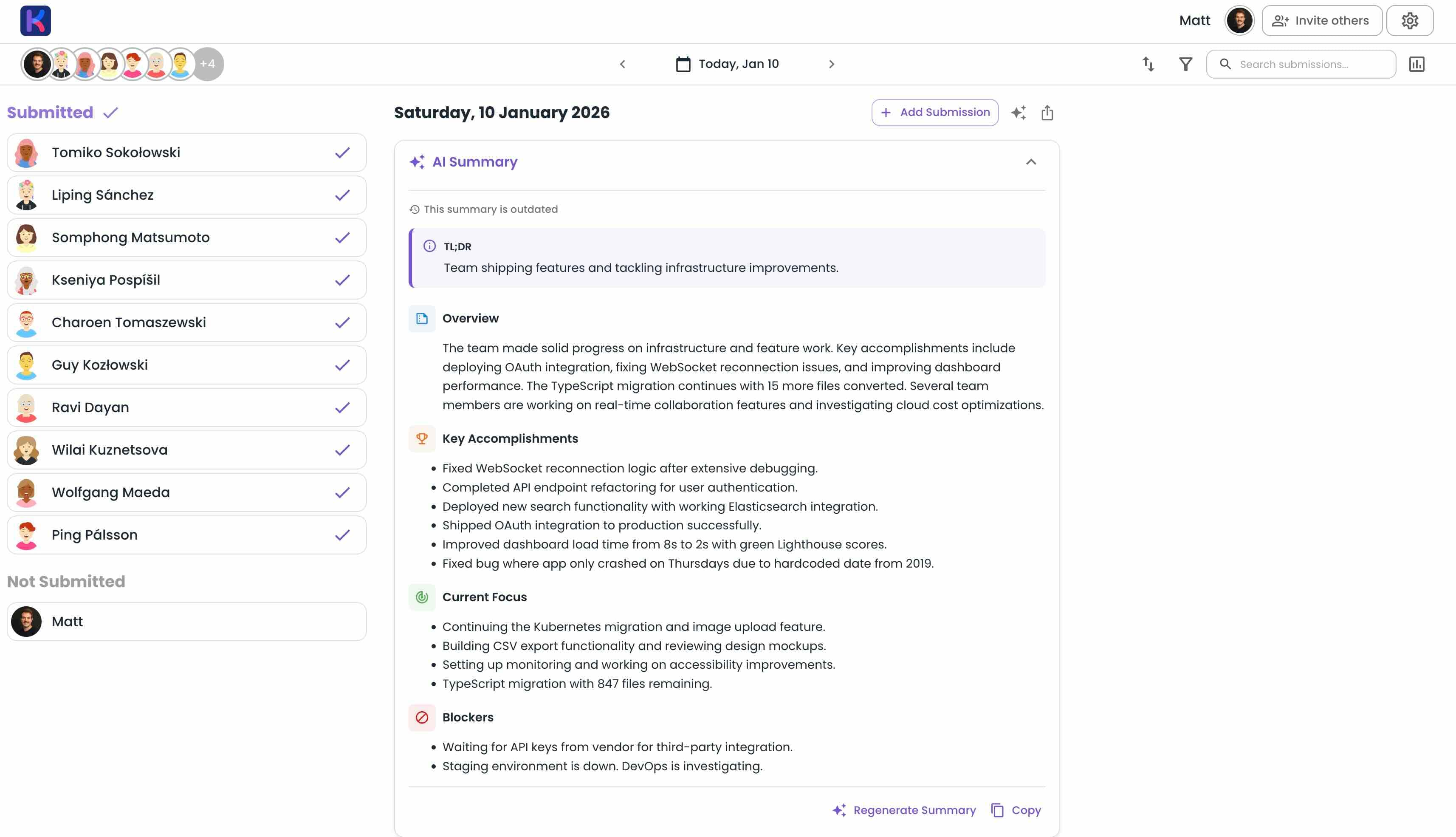 AI Standup Summary in Kollabe