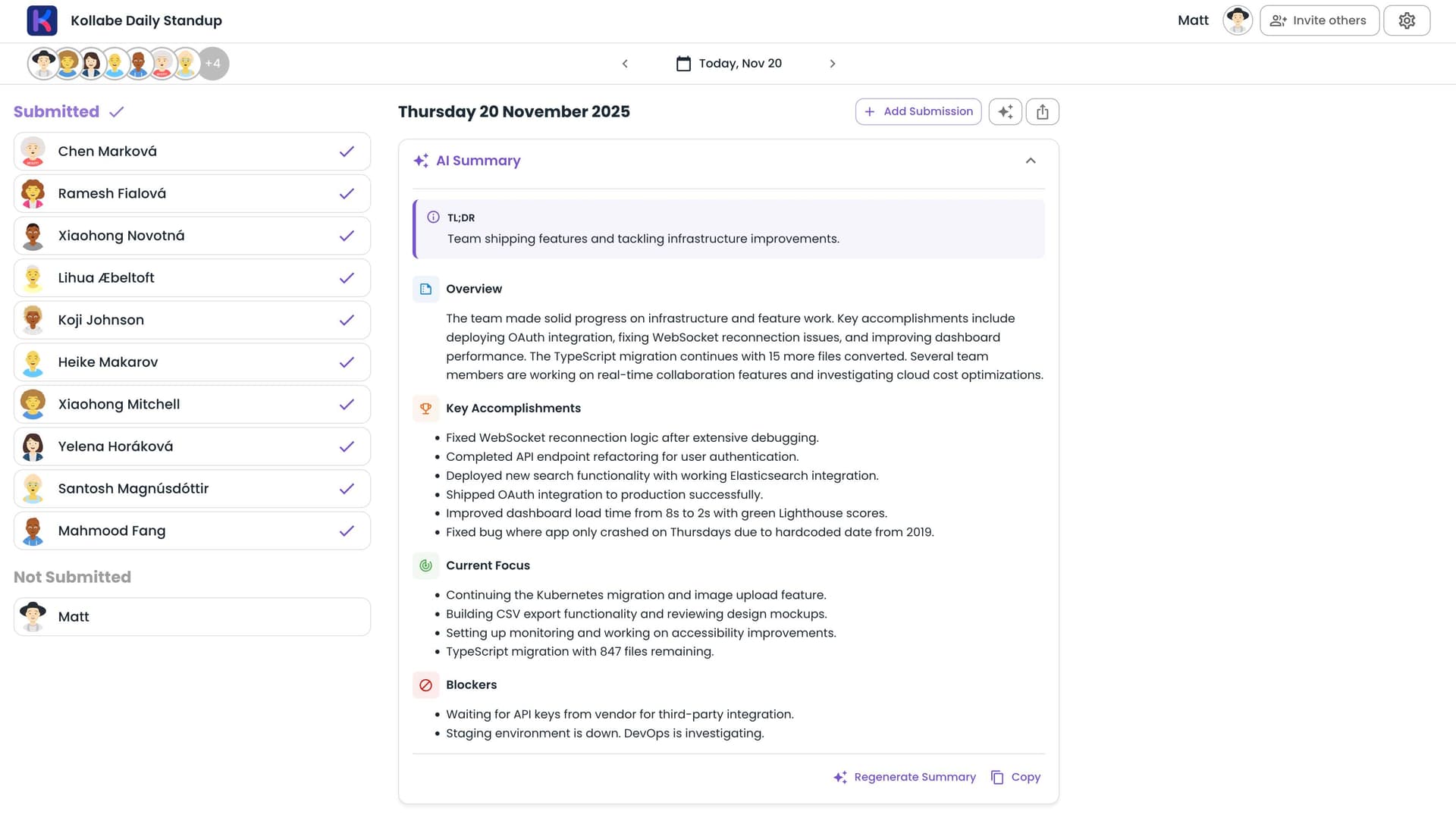AI-powered standup summaries