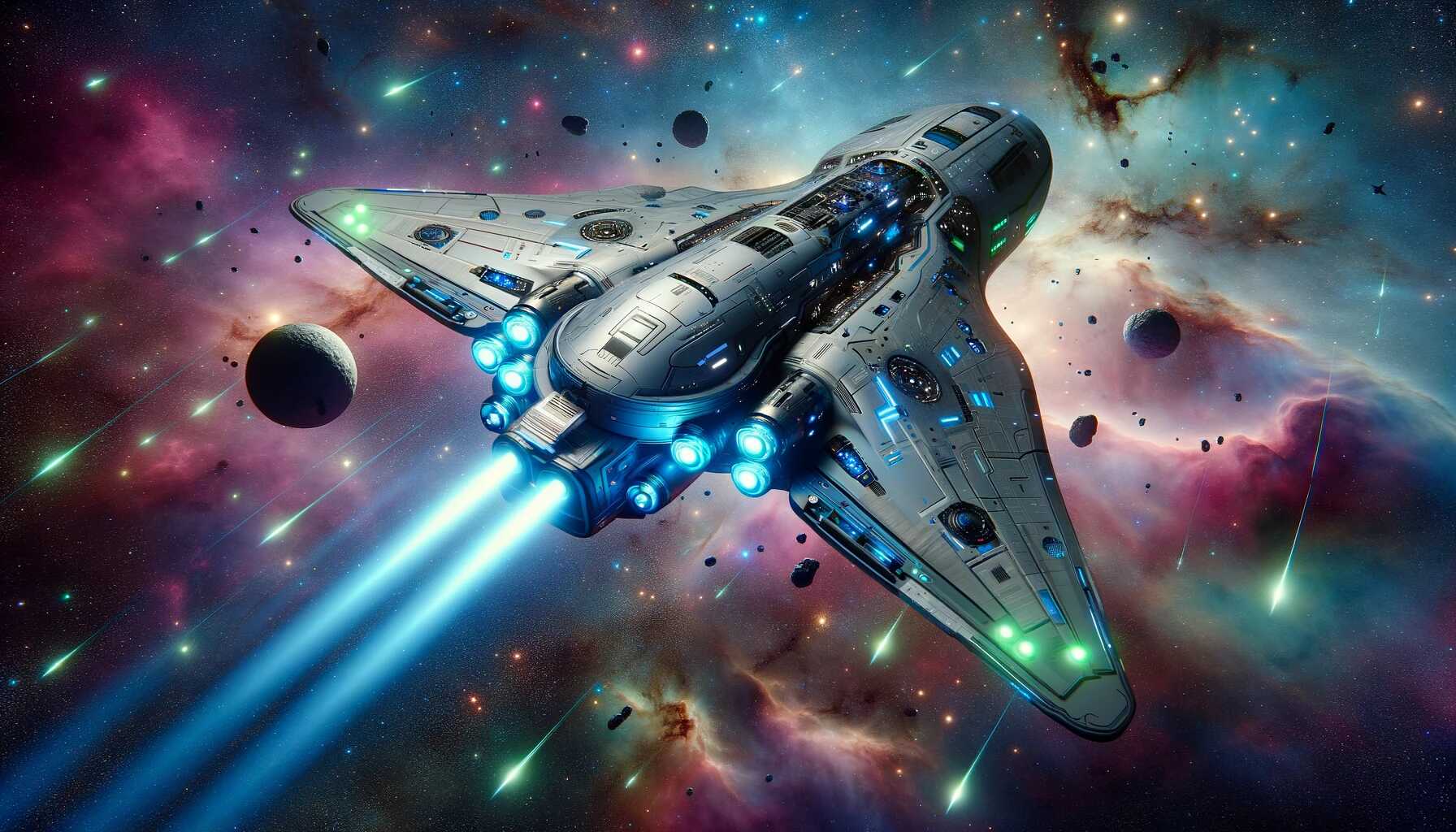 Ship in space